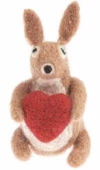 Coniglio con cuore rosso, marrone
