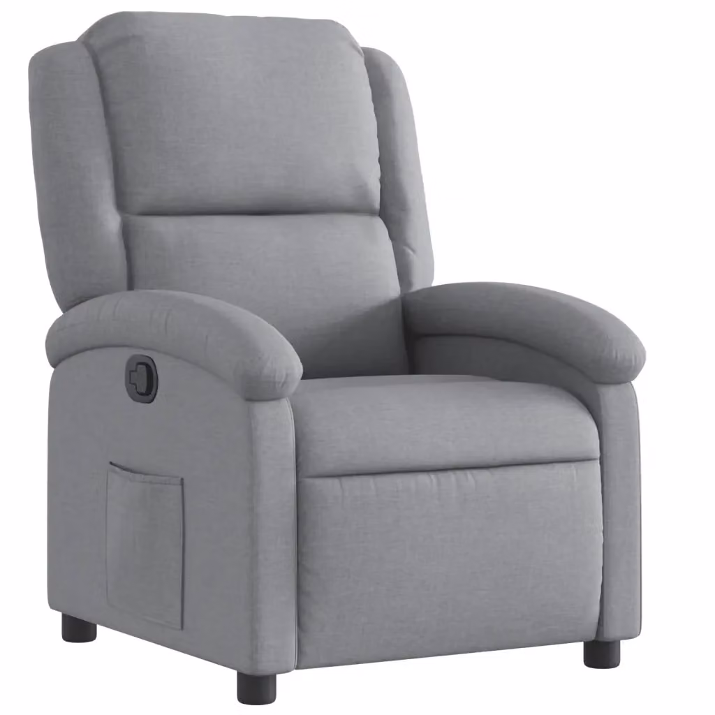 Poltrona Reclinabile Relax vidaXL in Tessuto Grigio con Braccioli e Regolazione Manuale – 2