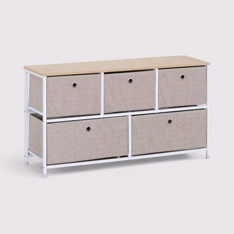 Cataria - Cassettiera bassa in metallo con 5 cassetti