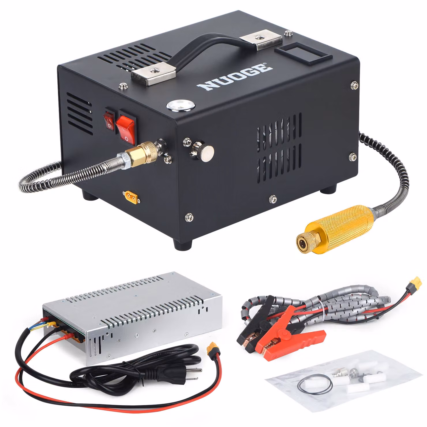 Pompa compressore d'aria PCP, pressione 4500Psi, ventola di raffreddamento integrata, spina 110-220V, EU