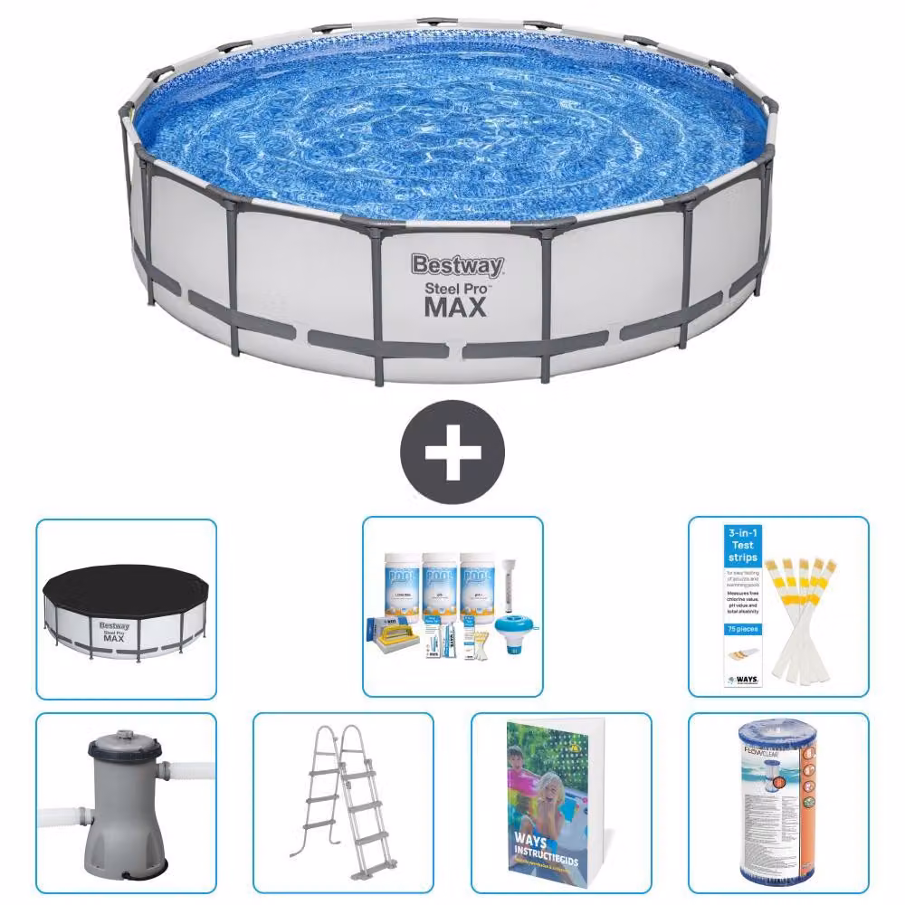 Piscina gonfiabile Bestway Steel Pro MAX, rotonda, 457x122 cm, composta da 6 parti, modello S556