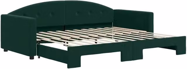 Divano letto | Sof¨¤ letto | Letto singolo Estraibile Verde Scuro 90x200cm Velluto