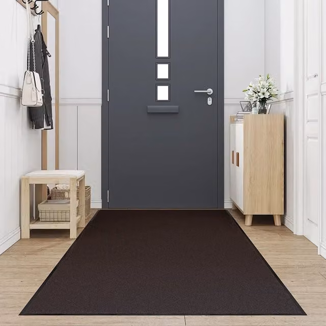Zerbino rettangolare marrone lavabile e antiscivolo in polipropilene e PVC, L: 115 cm, P: 500 cm