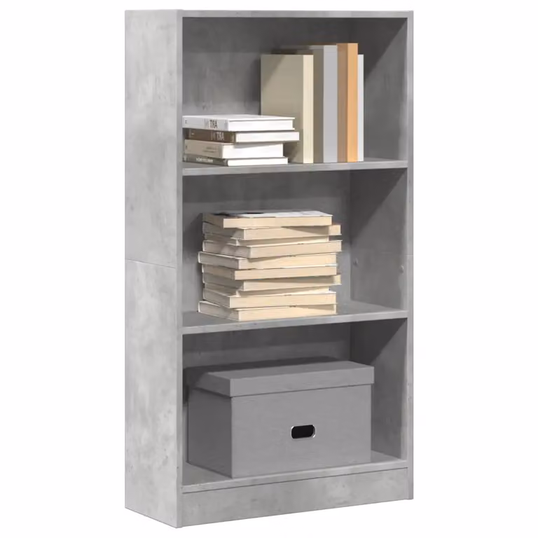 Libreria moderna vidaXL in MDF grigio opaco con pannello posteriore, L 60 cm x P 24 cm x H 109 cm