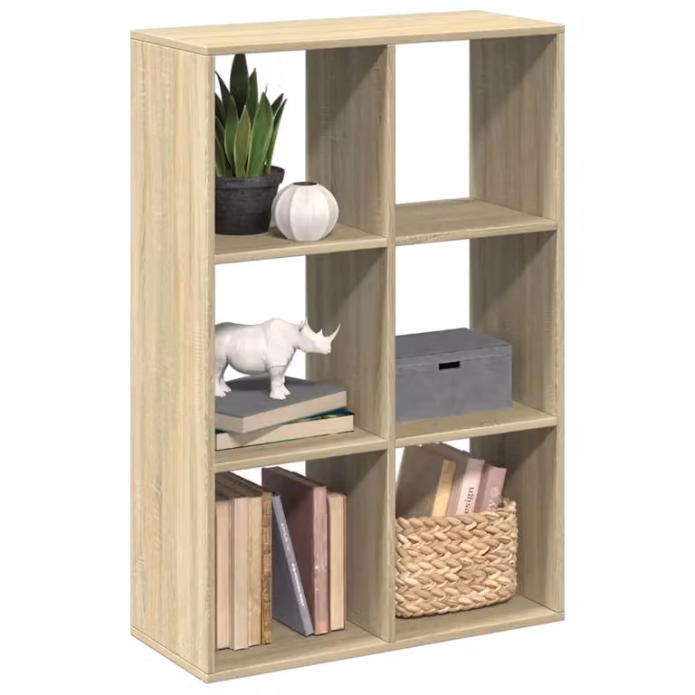 Libreria Divisorio Moderna vidaXL in MDF Colore Rovere Sonoma e Beige L: 69,5 cm, P: 29 cm, H: 103,5 cm