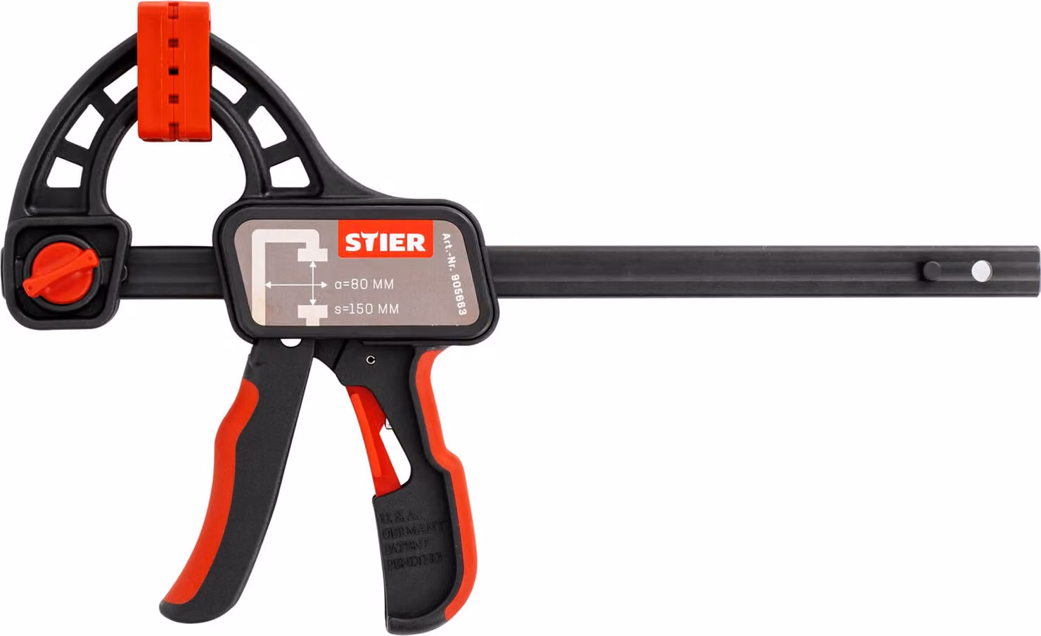 STIER Morsetto a una mano, apertura 150 mm, sporgenza 80 mm, per serrare e allargare, impugnatura ergonomica