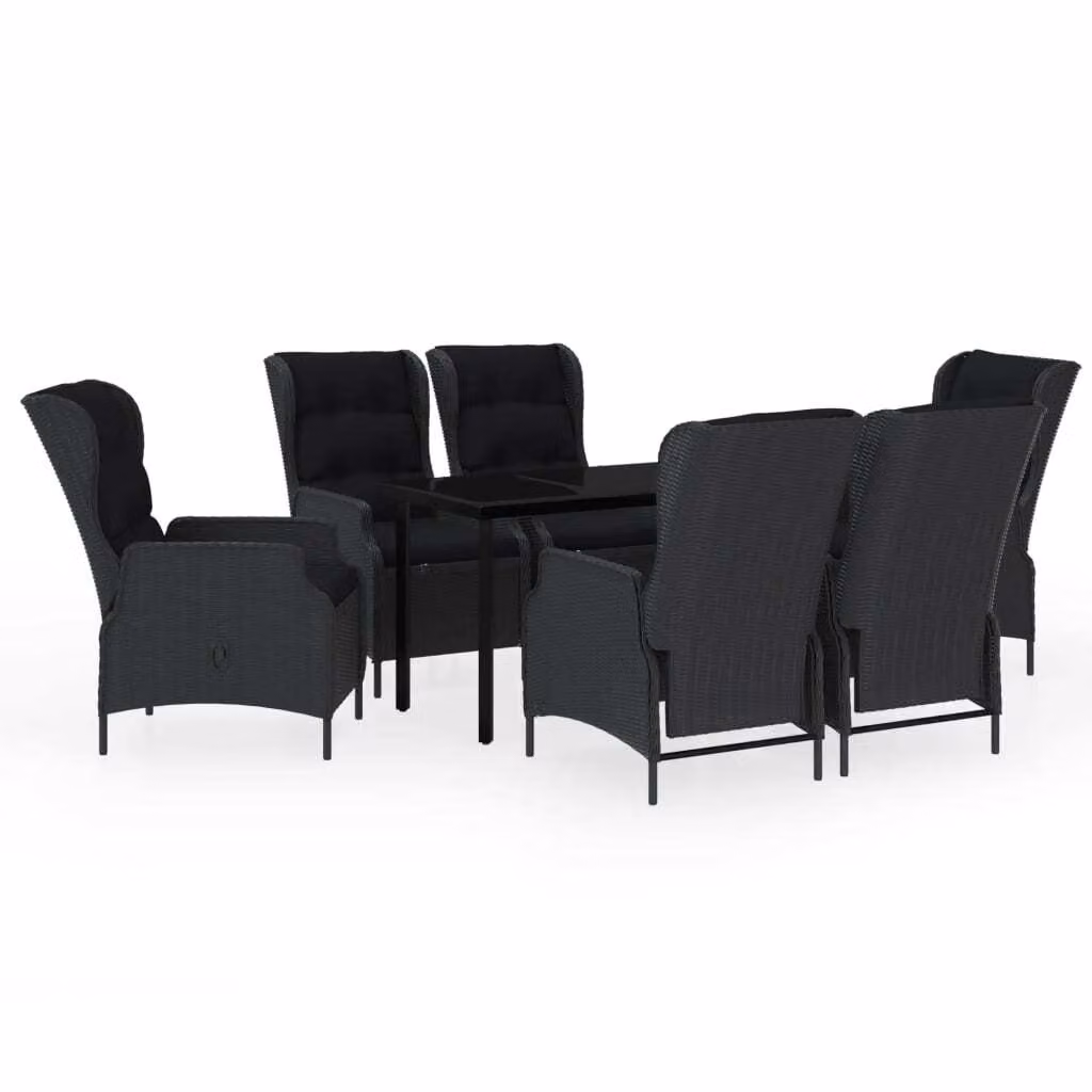 Set da Pranzo da Giardino 7 pz Grigio Scuro