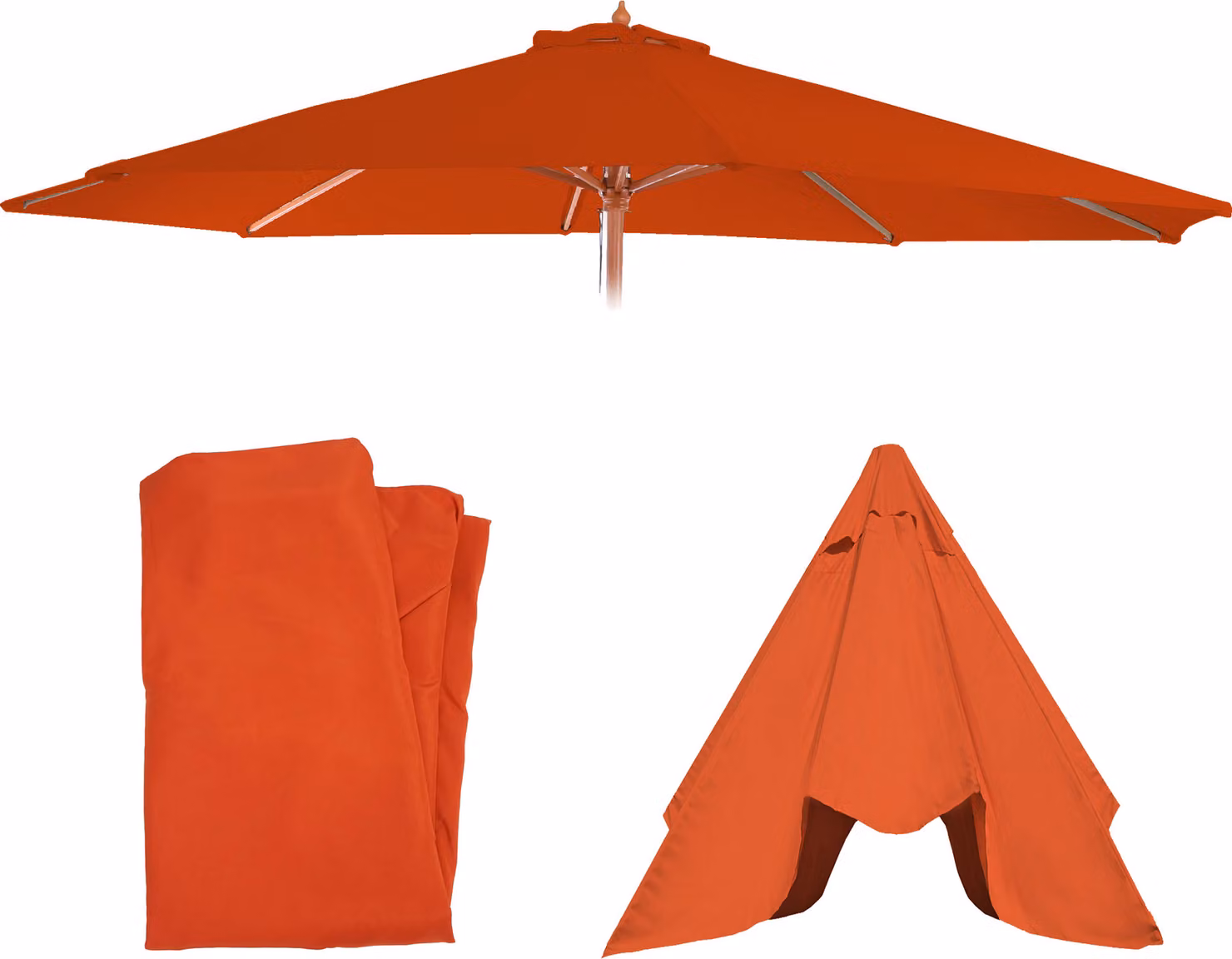 Copertura di ricambio per ombrellone Florida, copertura di ricambio per ombrellone, Ø 3,5 m poliestere 8 montanti ~ terracotta