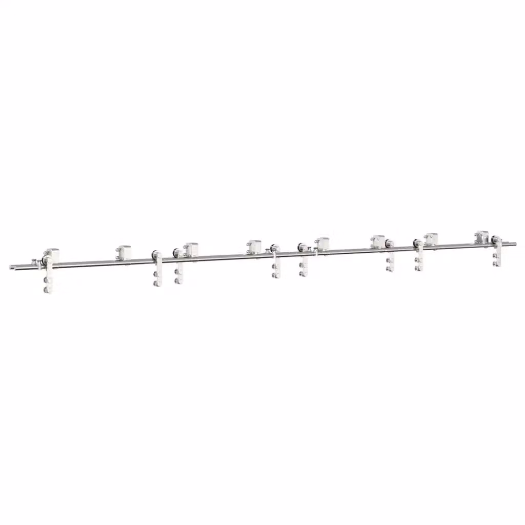 Kit Binari per Porta Scorrevole vidaXL in Acciaio Inossidabile Argento 366 cm