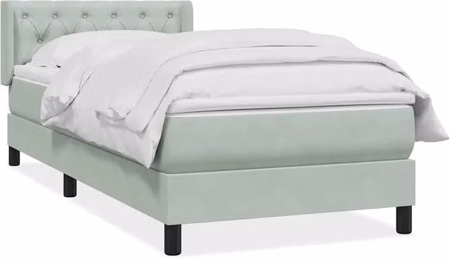 Giroletto a Molle con Materasso-Struttura Letto Grigio Chiaro 80x220 cm Velluto 910415