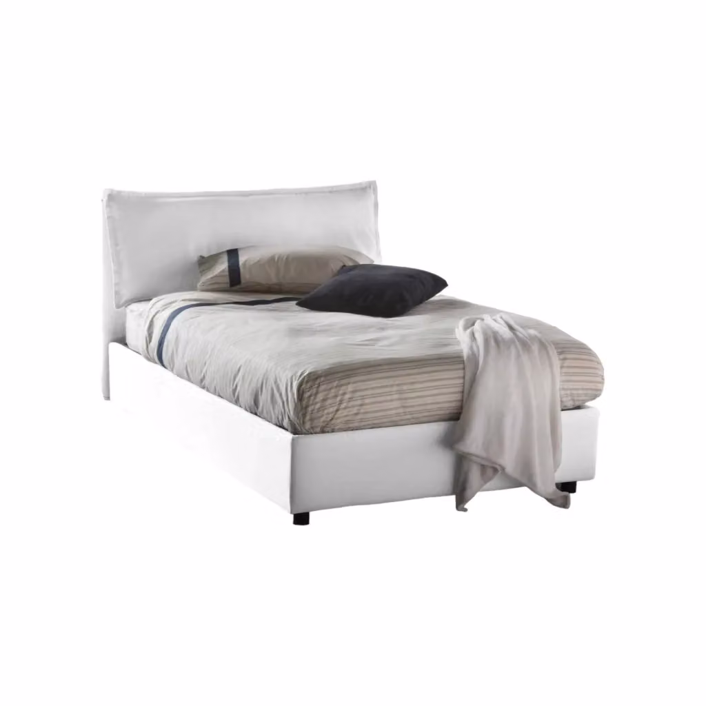 Letto Piazza e Mezza Sfoderabile Talamo Italia con Contenitore a Alzata, Bianco, L/P/H: 120 x 200 cm – 2