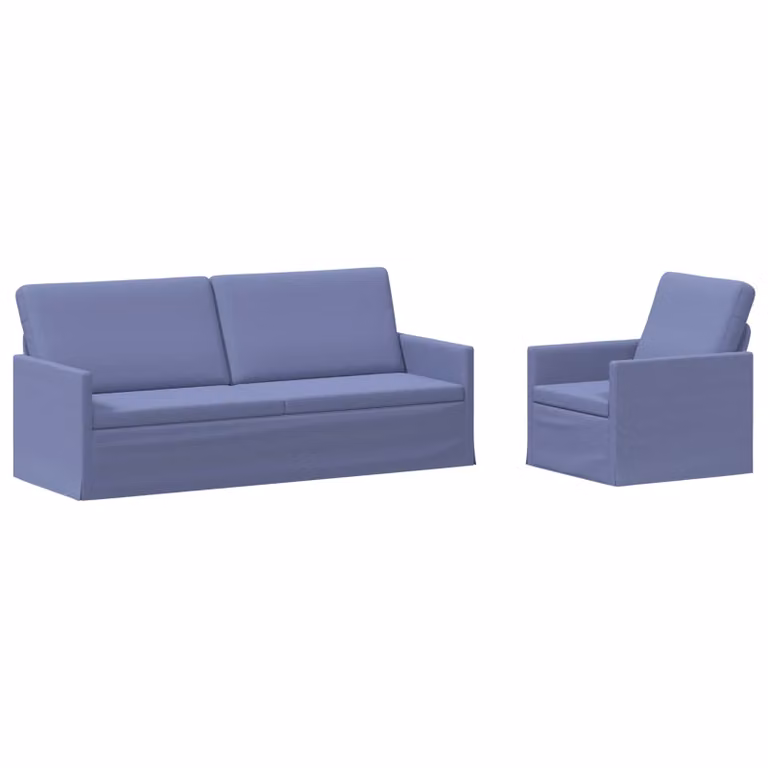 Set di 2 divani moderni vidaXL in tessuto blu con struttura in metallo per il tuo soggiorno