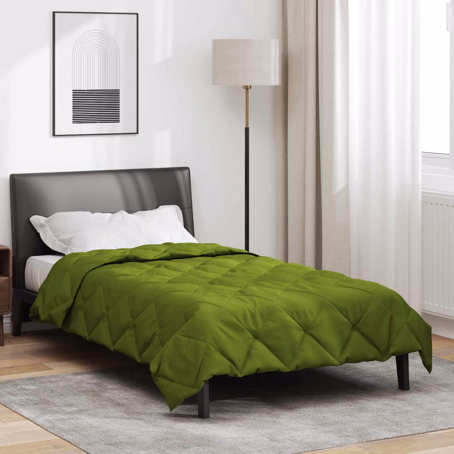 vidaXL Piumone Estivo in Microfibra Traspirante Verde L 220 x P 135 cm
