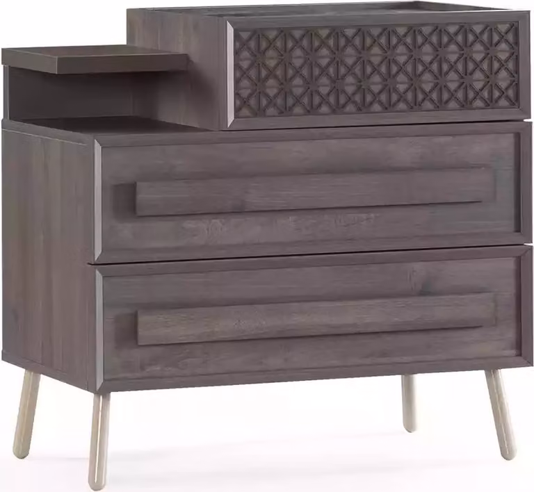 Kommode Schrank Holz Kommoden Schlafzimmer Sideboard Design Grau Luxus