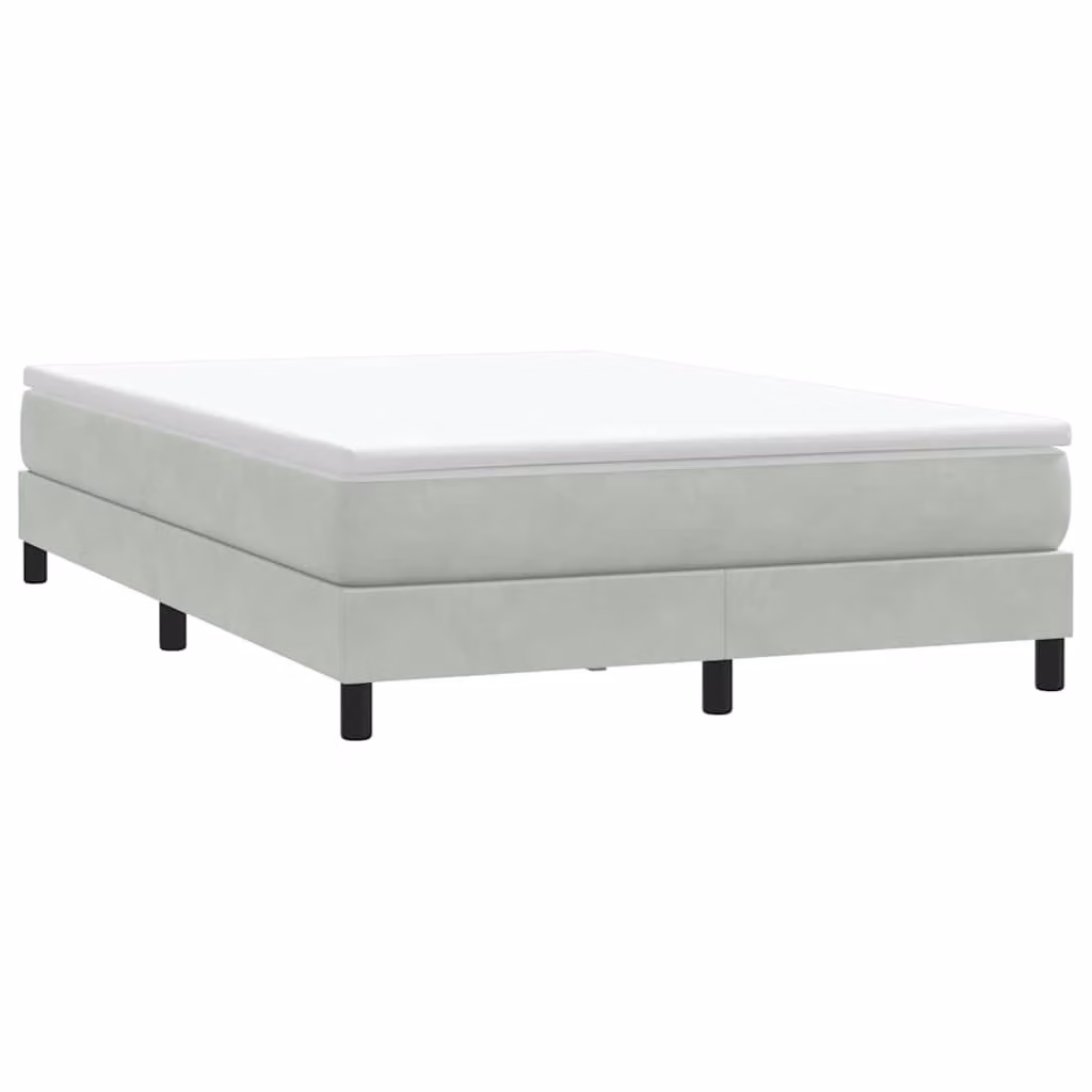 vidaXL Giroletto a molle in velluto grigio chiaro L: 143 cm, P: 213 cm