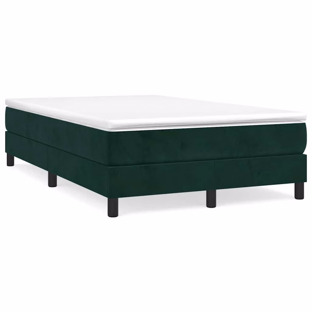 vidaXL Letto Ibrido con Giroletto a Molle e Materasso in Velluto Verde e Bianco L/P/H: 200 x 120 x 25 cm – 1