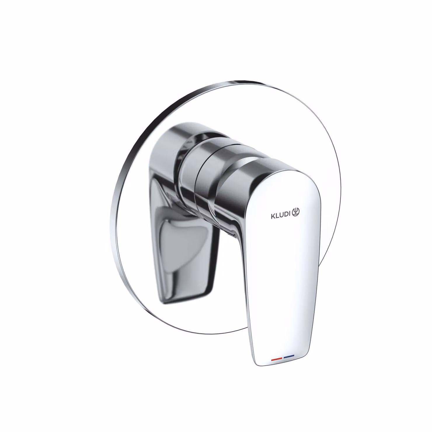 KLUDI PURE&SOLID Mitigeur monocommandé encastré pour douche, montage mural, 28 l/min, chrome, 347550575, 347550575