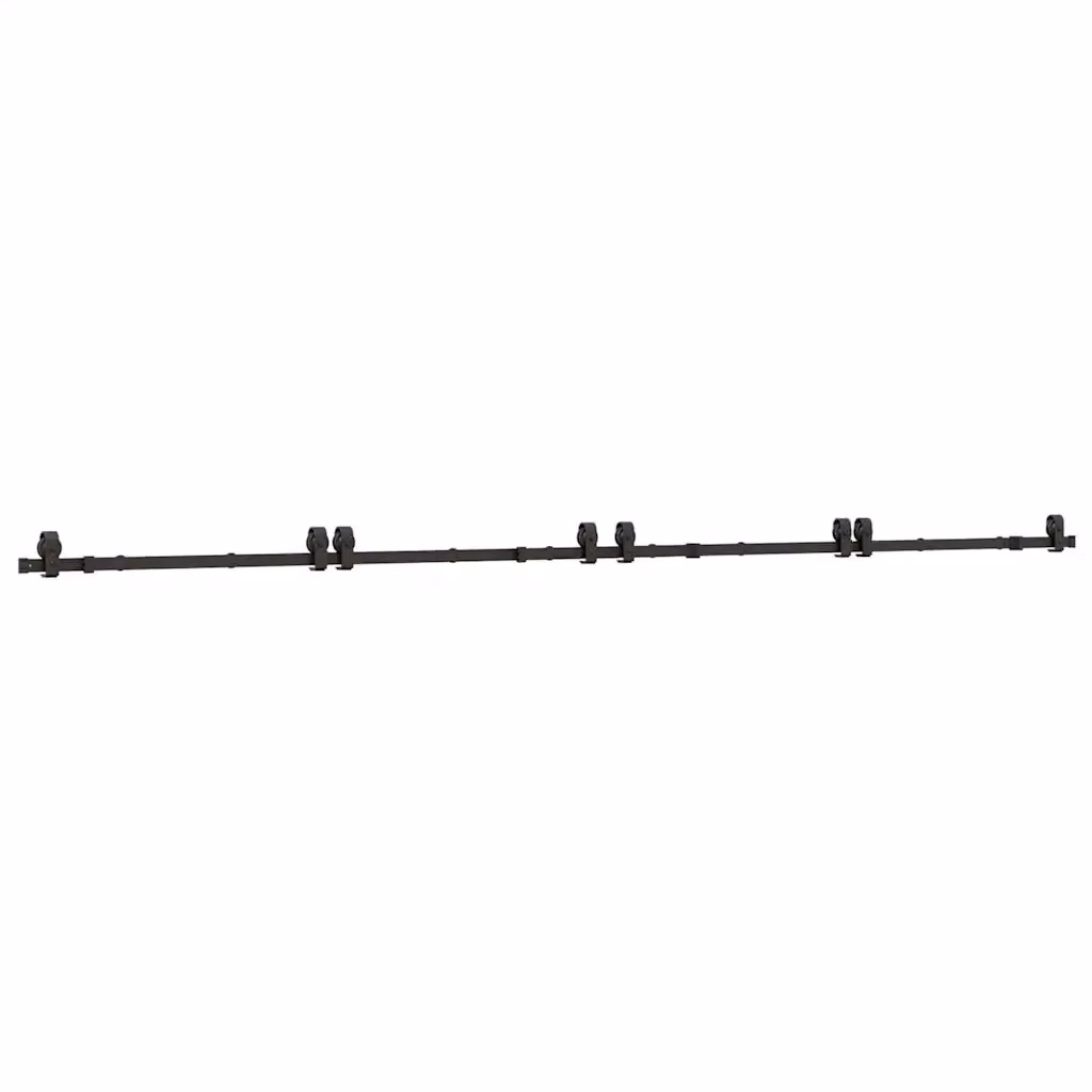 Kit di Binari per Porte Scorrevoli vidaXL in Acciaio Nero Opaco 400 cm
