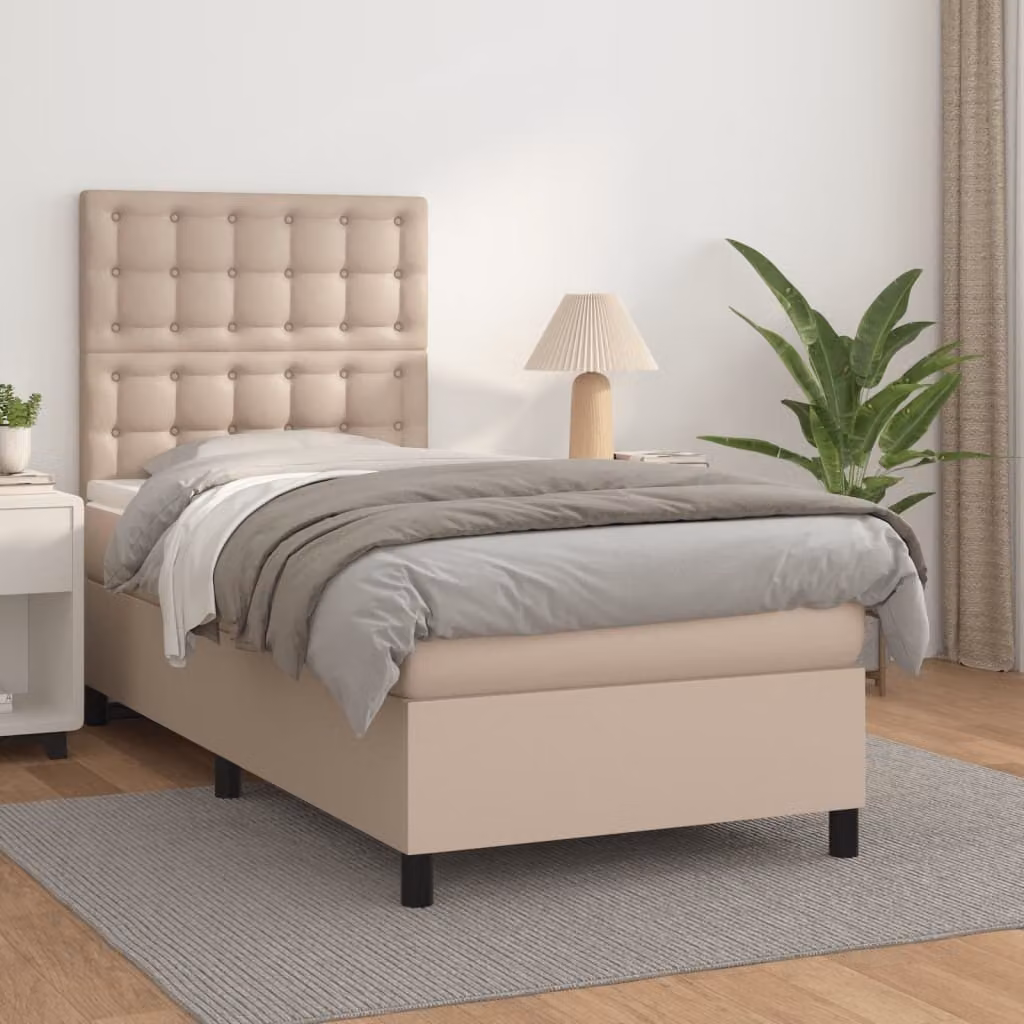Maison Exclusive - Materasso per letto boxspring Cappuccino-Marrone 100x200cm Pelle finta