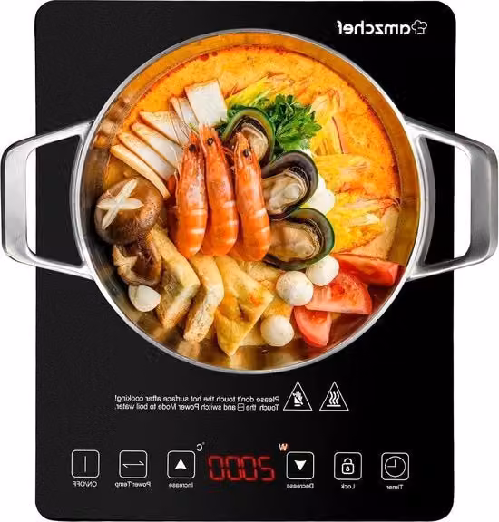 Induttore per cucina - 2000W design sottile - 10 livelli di potenza - nero