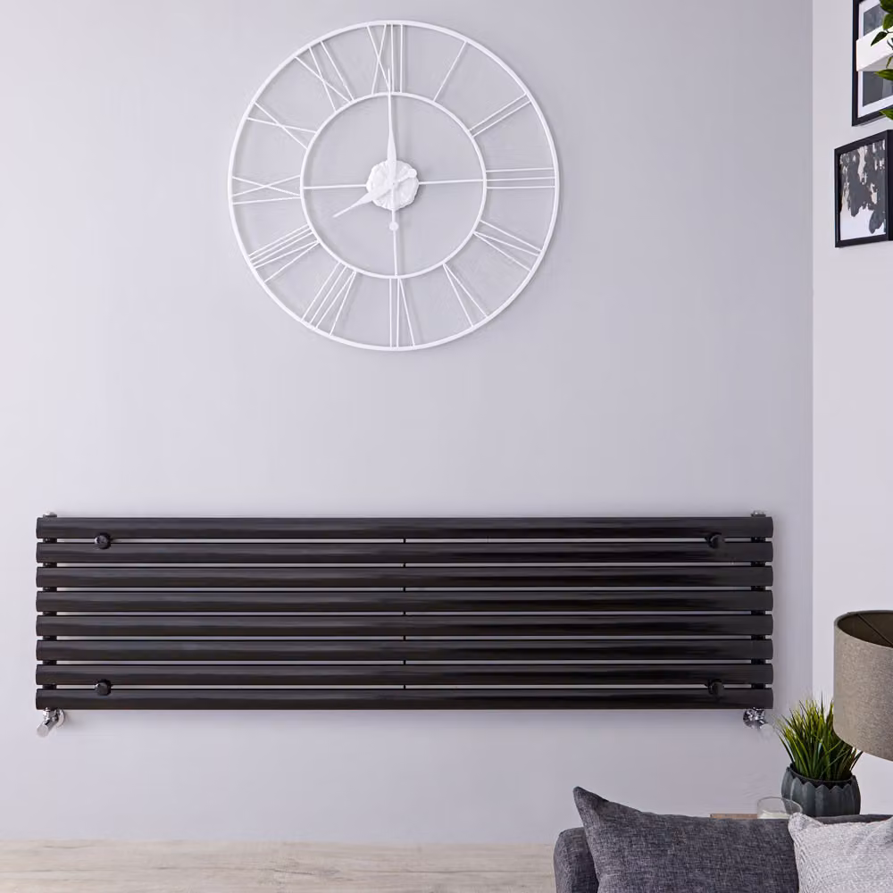 Radiatore di Design Orizzontale - Pannello Singolo - 472mm x 1780mm - Nero - Revive