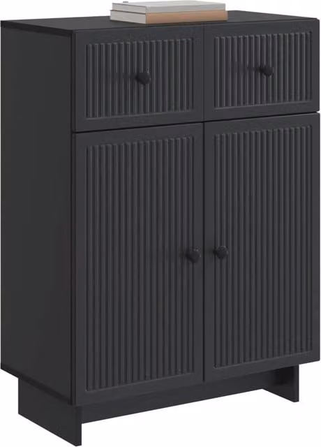 Credenza moderna nera in legno MDF per soggiorno e sala da pranzo, sospesa, L 66 cm x P 34,5 cm x H 90 cm – 1
