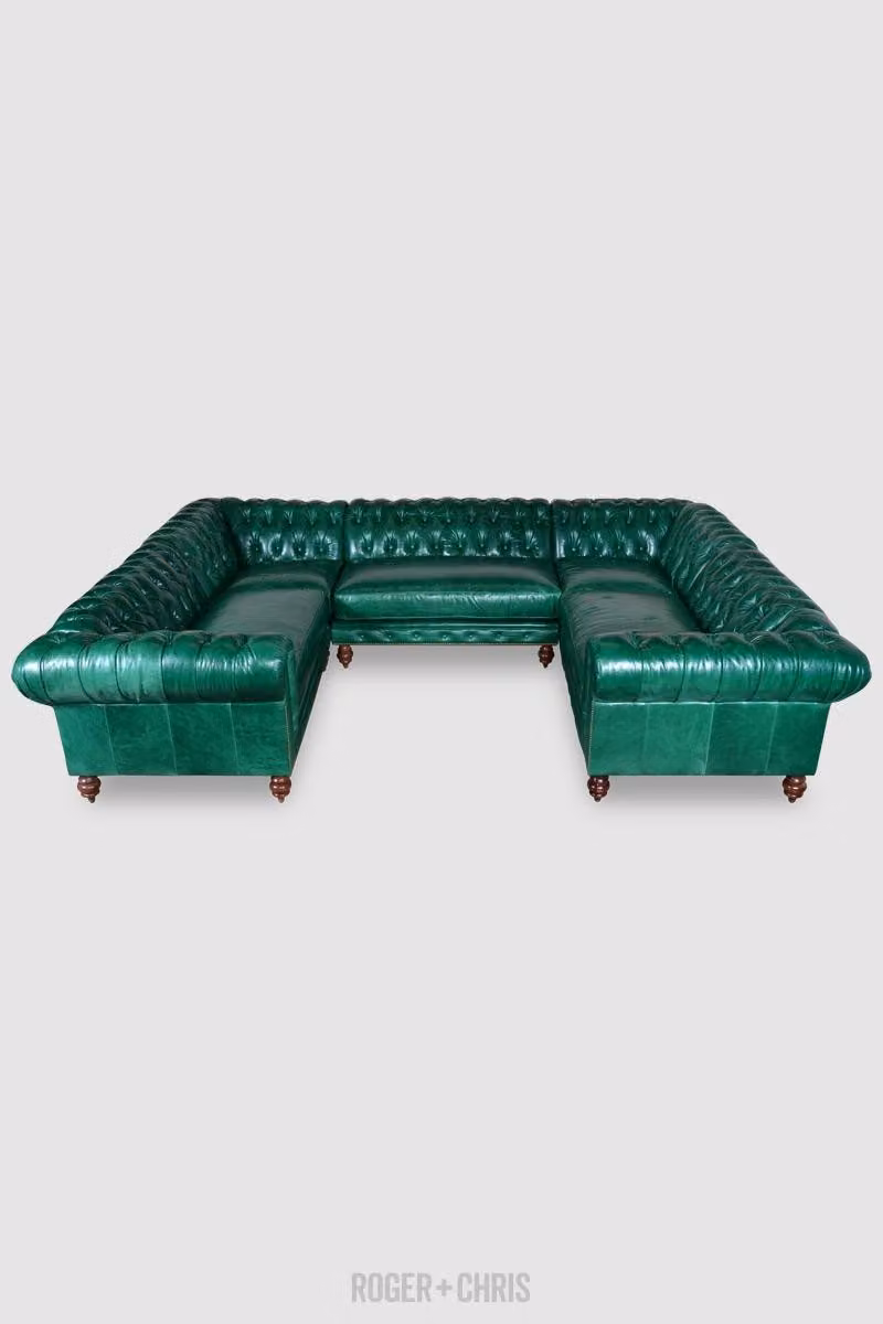 XXL Big Sofa Wohnlandschaft Ledersofa Couch U-Form Chesterfield Couchen Polster