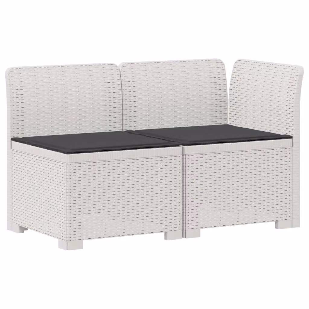 Divano da giardino a 2 posti vidaXL con cuscini in stile rattan resistente ai raggi UV e coperture rimovibili disponibile in bianco o antracite – 2