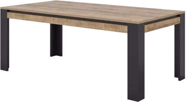 Tavolo da pranzo per 8 persone MEUNIER – Rovere & Nero Opaco, 195×77×100 cm