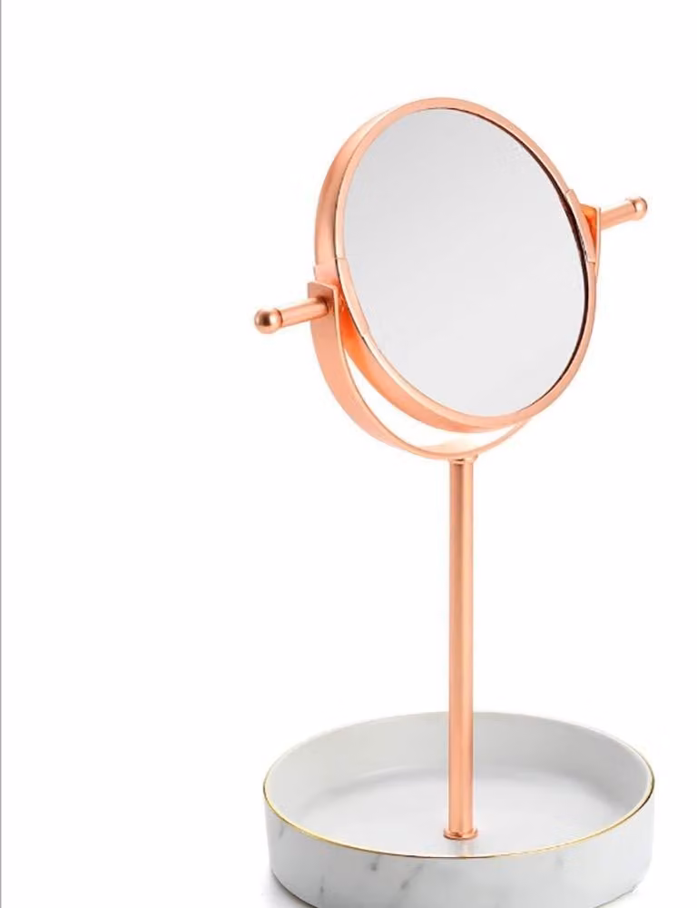 Specchio da trucco girevole a 360° color rosa