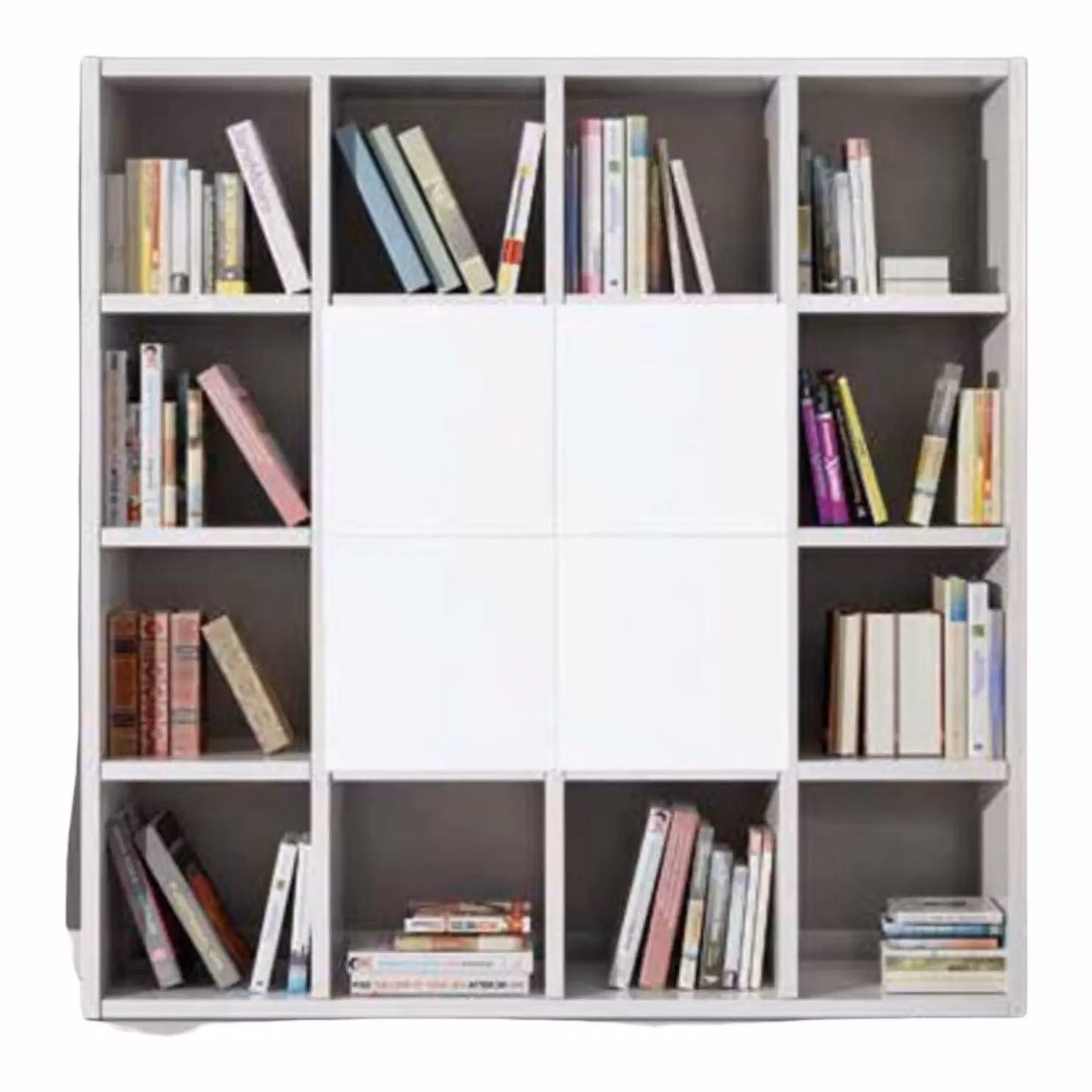 Libreria porta TV moderna in MDF bianco frassino Mobili 2G L: 175 cm, P: 30 cm, H: 175 cm – 1