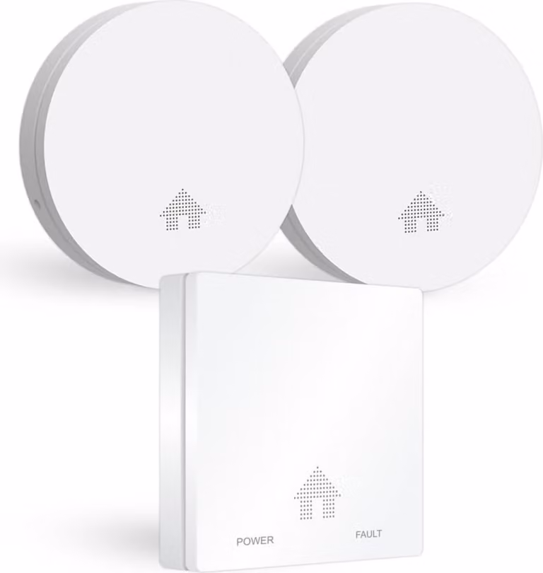 ELRO FF4610 Kit di protezione antincendio di design - 2X rilevatore di fumo ultrapiatto e rilevatore di monossido di carbonio ultrapiatto con batteria di 10 anni - Conforme alla norma europea EN14604 e EN50291, 3 pezzi