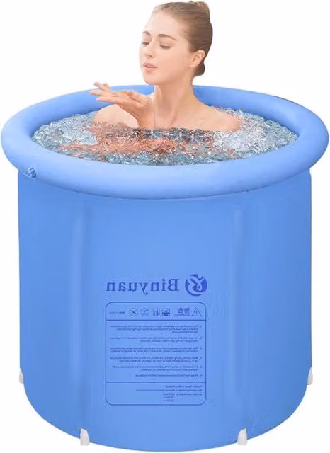 Bagnetto portatile gonfiabile opzionale 75 x 75 cm in plastica - idromassaggio per adulti - colore azzurro chiaro