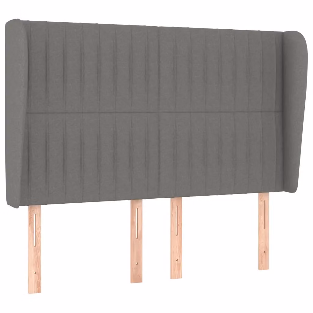 Testiera ad orecchio vidaXL in tessuto grigio con struttura in legno, L 147 x P 23 x H 128 cm – 2