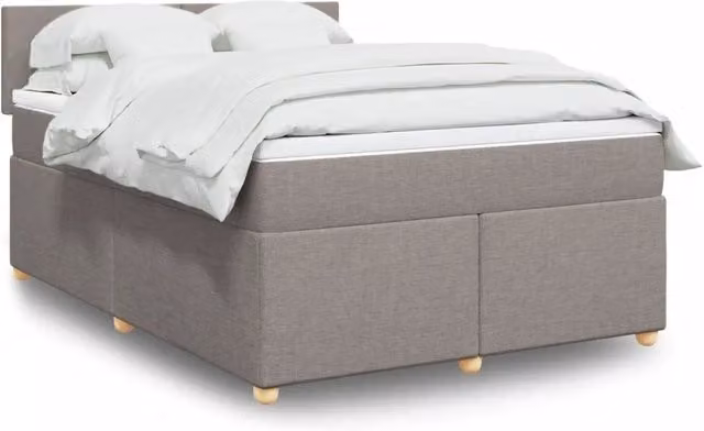 Letto Ibrido vidaXL con Materasso a Molle e Schiuma, Colore Grigio e Beige, L/P/H: 140 x 200 cm