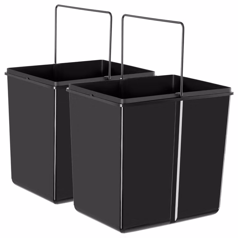 Raccoglitore Ashlyn tectake con separazione a 2 vie e guide telescopiche, 30L, nero