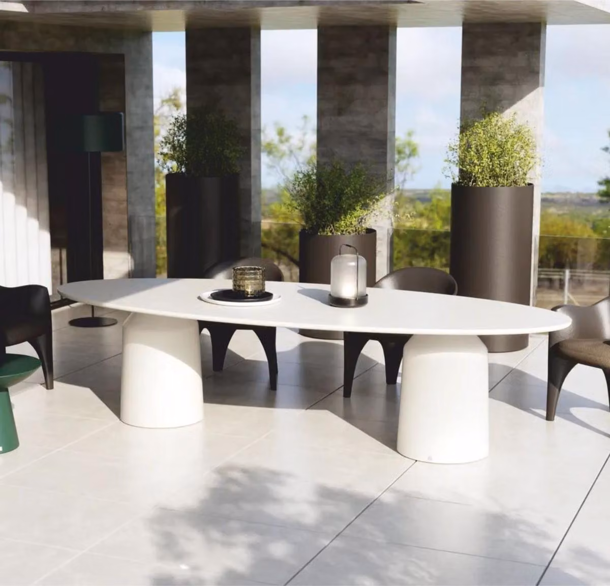 Casa Padrino Tavolo da giardino bianco opaco 300 cm - Mobili da giardino e per hotel