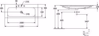 Villeroy & Boch 4164C3R7 Mobile lavabo Finion 4164C3 1200