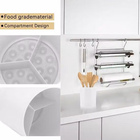Scaffale da cucina, organizer girevole a 360 gradi per la cucina (bianco)