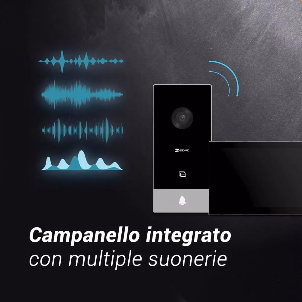 Videocitofono Smart Ezviz CS-HP5 WiFi con Telecamera 2K, App e Visione Notturna, Colore Black e Silver – 3