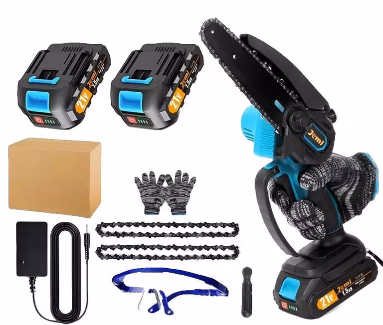 Motosega, a batteria, design leggero, 2 batterie, confezione in cartone