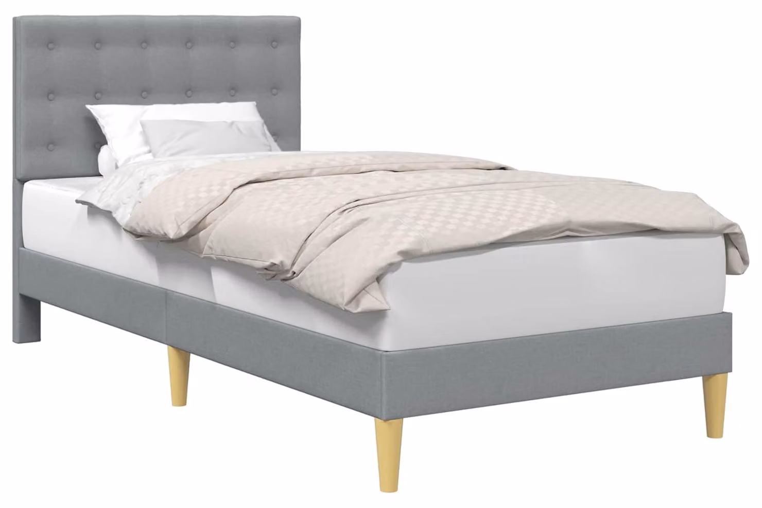 Struttura del letto Grigio Chiaro 90 x 190 cm Tessuto