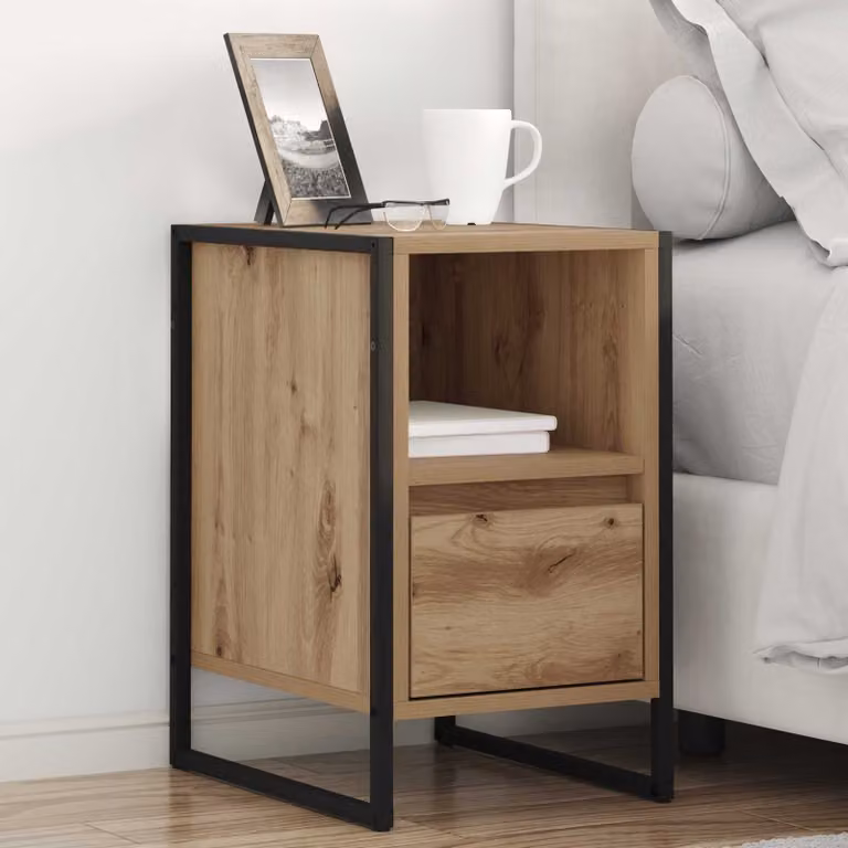 vidaXL Comodino 2 pz Rovere Artigianale 39,5 x 30 x 50 cm