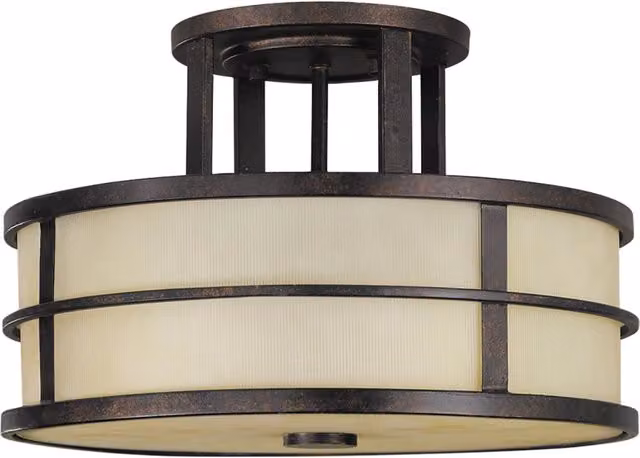 Plafoniera Contemporanea Fusion Acciaio Bronzo 3 Luci E27