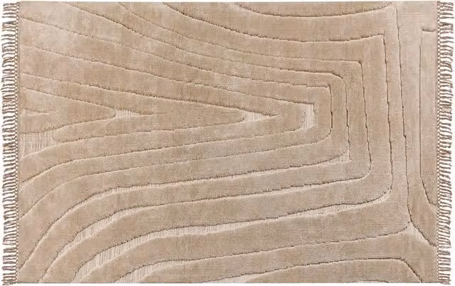 Tappeto classico Beliani beige in poliestere e cotone per soggiorno e camera da letto L: 200 cm x P: 300 cm