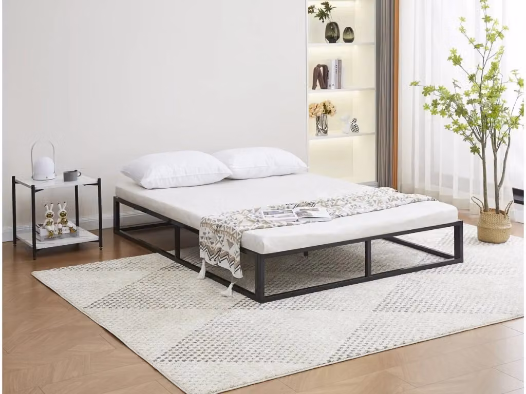 Struttura letto moderna Habitat in metallo nero con doghe fisse L/P: 160 x 200 cm – 2