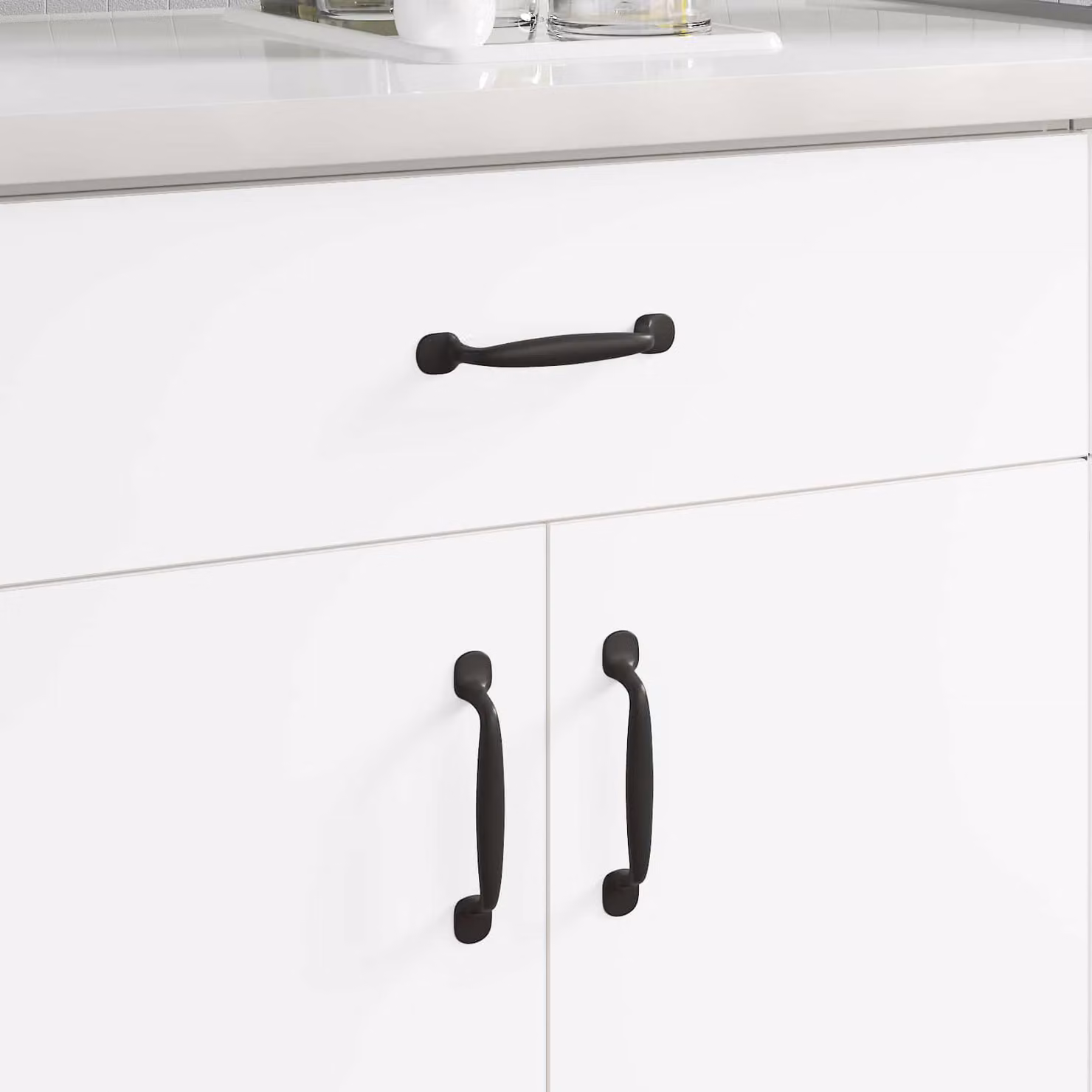 Set di 250 maniglie per mobili vidaXL in alluminio nero opaco, L: 13,0 cm, P: 1,94 cm, H: 2,23 cm