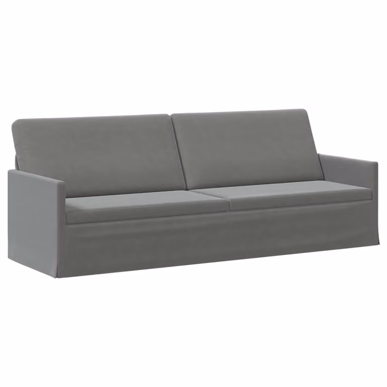 Divano a 3 posti vidaXL in velluto grigio con struttura in metallo, L: 220 cm, P: 81 cm, H: 82 cm
