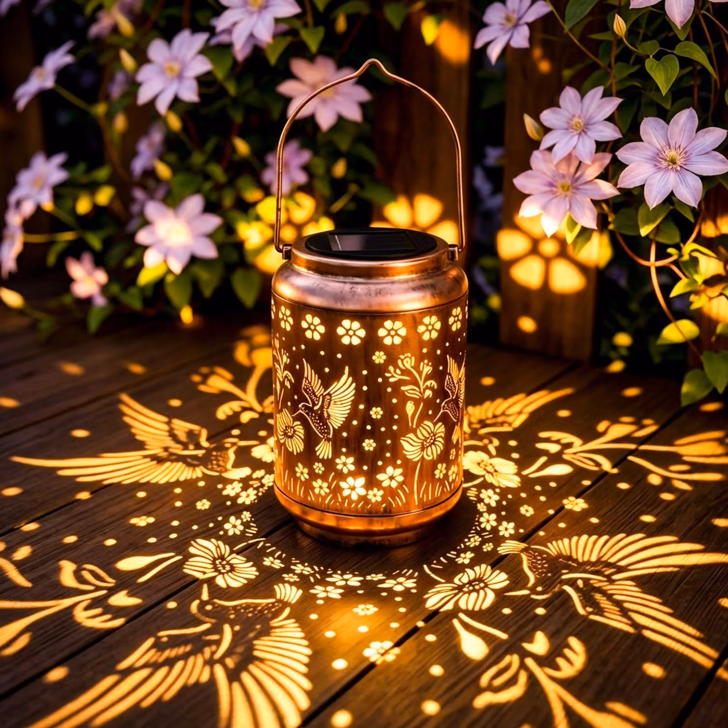 Lampada da giardino solare retrò, con LED, luce bianco caldo, batteria da 600 mAh, grado di protezione IP44, finitura bronzo