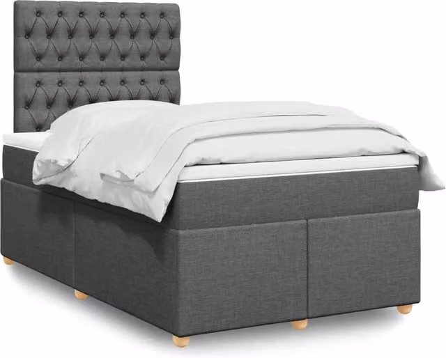 Giroletto a Molle con Materasso Grigio Scuro 120x190cm Tessuto 3293527